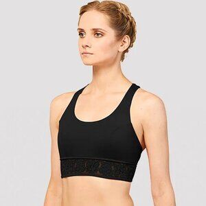 Bloch Embroidered Lace Trim Bra M Black